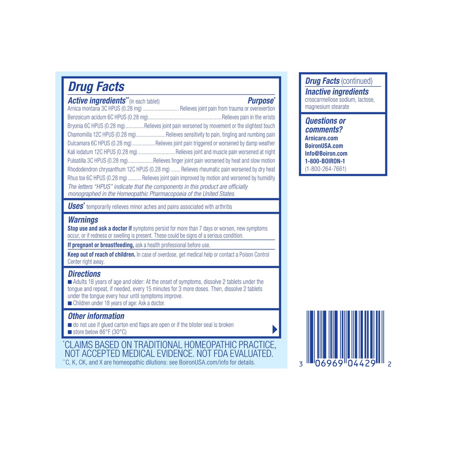 Boiron Arnicare Arthritis Tablets for Arthritis Pain Relief, Joint Soreness, and Rheumatic Pain - 120 Count BoironBuy Supplements Australia