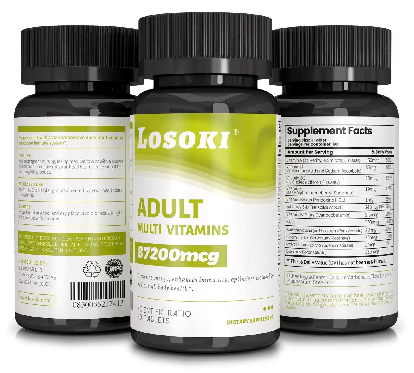 Losoki Adult Multi Vitamins - Comprehensive Daily Multivitamin Supplement for Men and Women - 60 Tablets for Enhanced Energy LosokiBuy Supplements Australia