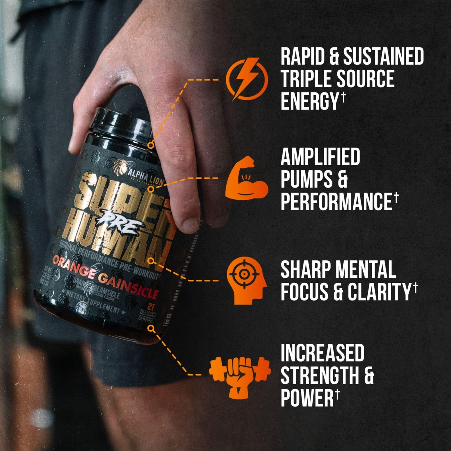 ALPHA LION Superhuman Pre Workout Powder, Beta Alanine, L-Taurine & Tri-Source ALPHA LIONBuy Supplements Australia