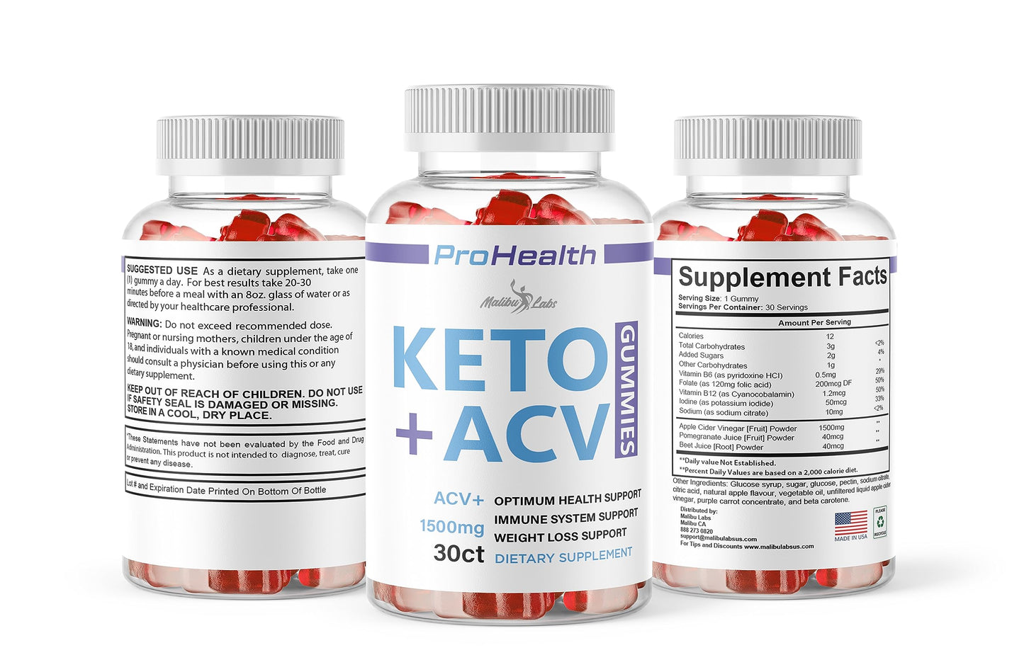 prohealth Keto acv Gummies - 1500mg Once a Day Keto, Strong Time Released Advanced Malibu LabsBuy Supplements Australia