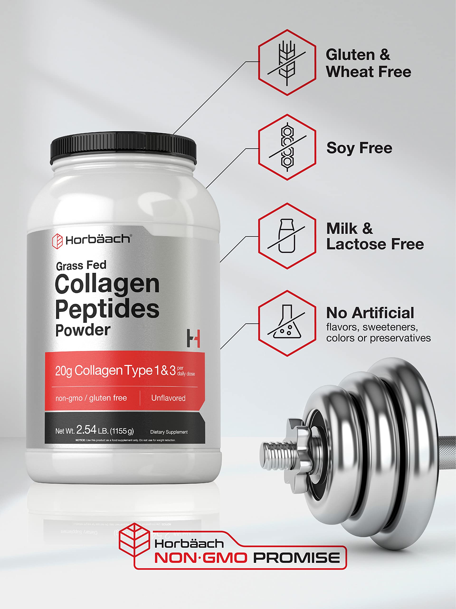 Collagen Peptides Powder 40 oz | Unflavored | Type 1 and 3 | Hydrolyzed Protein Collagen HorbäachBuy Supplements Australia