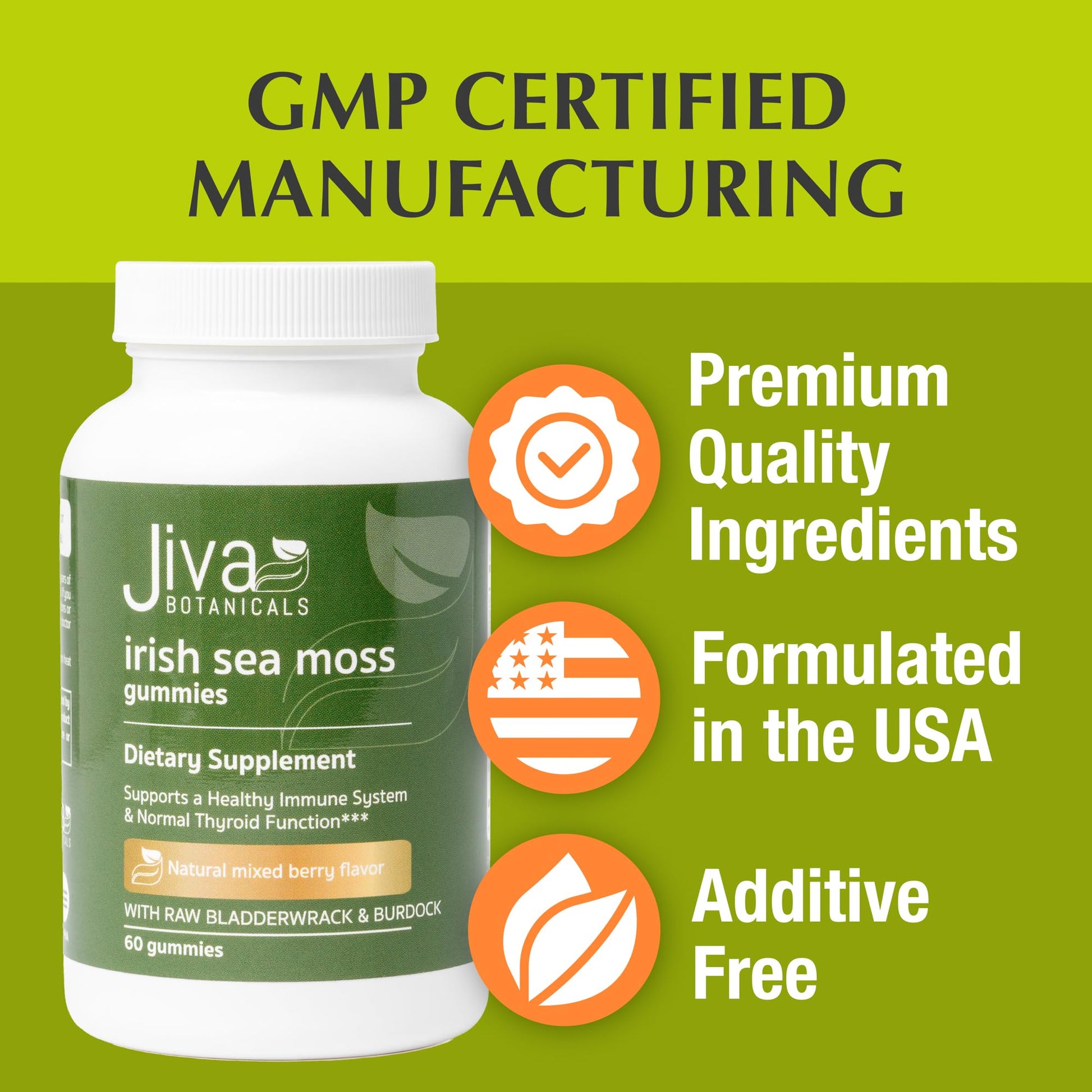 Jiva Botanicals - Irish Sea Moss Gummies with Bladderwrack & Burdock Root 3000mg Jiva BotanicalsBuy Supplements Australia