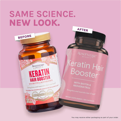 Reserveage Ultra Collagen Booster & Keratin Hair Booster - Features Dermaval, Biotin & Resveratrol - Support Hair & Skin - 90 Ultra Collagen Booster Capsules, 120 Keratin Hair Booster Capsules Reserveage NutritionBuy Supplements Australia