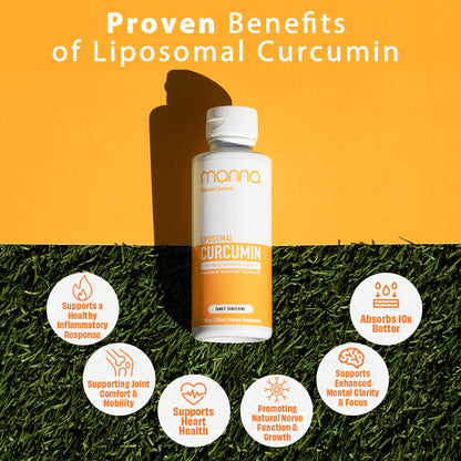 Manna Vitamins Evolved Liposomal Liquid Curcumin for Advanced Absorption Best Turmeric Supplement for Daily Joint & Immune Health Support - Vegan, Non-GMO, 95% Curcuminoids (1 Pack) Manna Vitamins EvolvedBuy Supplements Australia