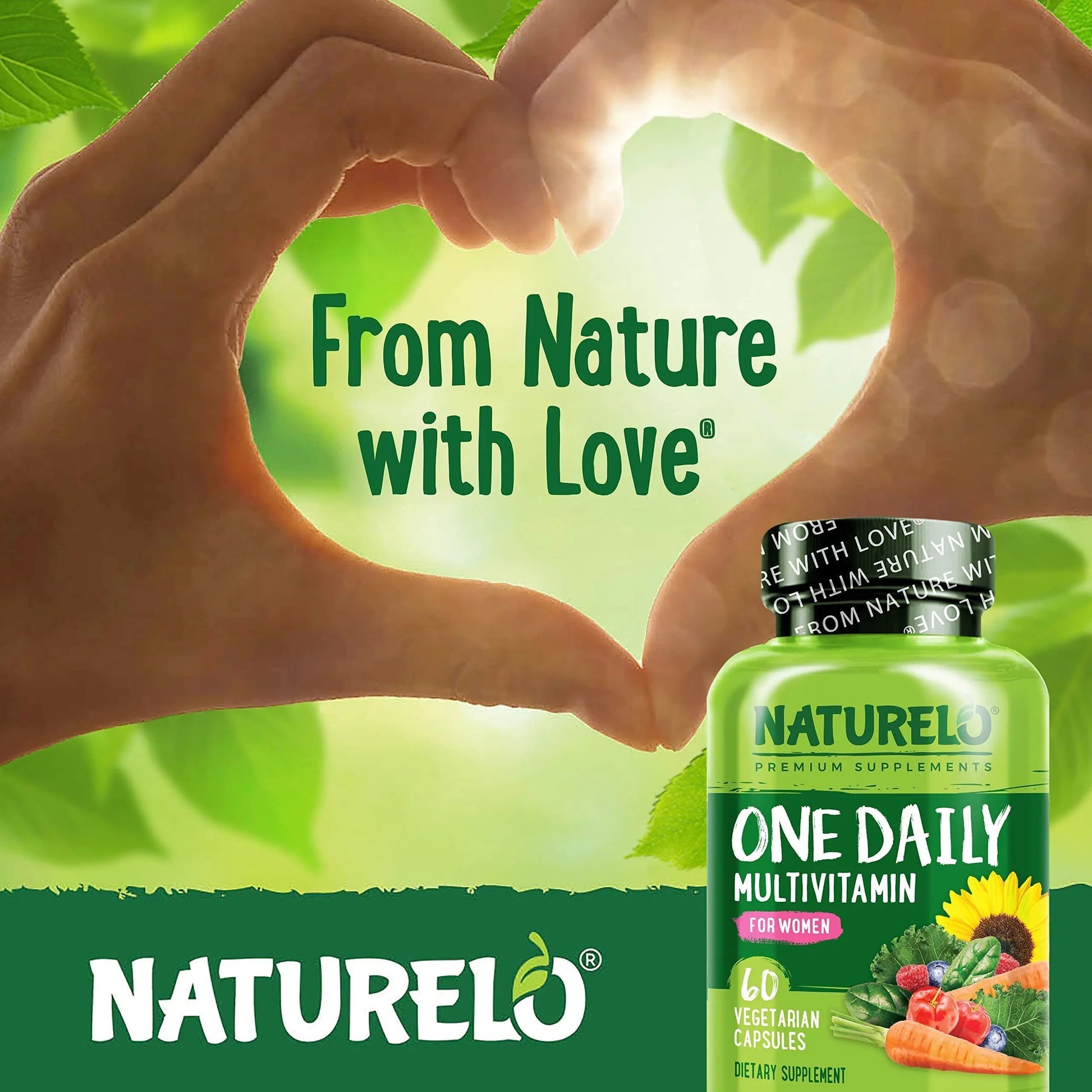 NATURELO One Daily Multivitamin for Women, 60 Capsules and One Daily Multivitamin for Men, 60 Capsules - 2 Month Supply Bundle NATURELO