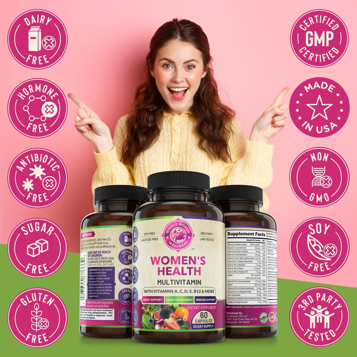 Womens Daily Multivitamins & Multimineral Supplement for Energy, Mood, Focus, Hair WHOLE WORLD WELLNESSBuy Supplements Australia