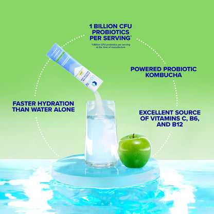 Liquid I.V. Hydration Multiplier + Probiotic Kombucha - Tart Green Apple - Hydration Powder Liquid I.V.Buy Supplements Australia