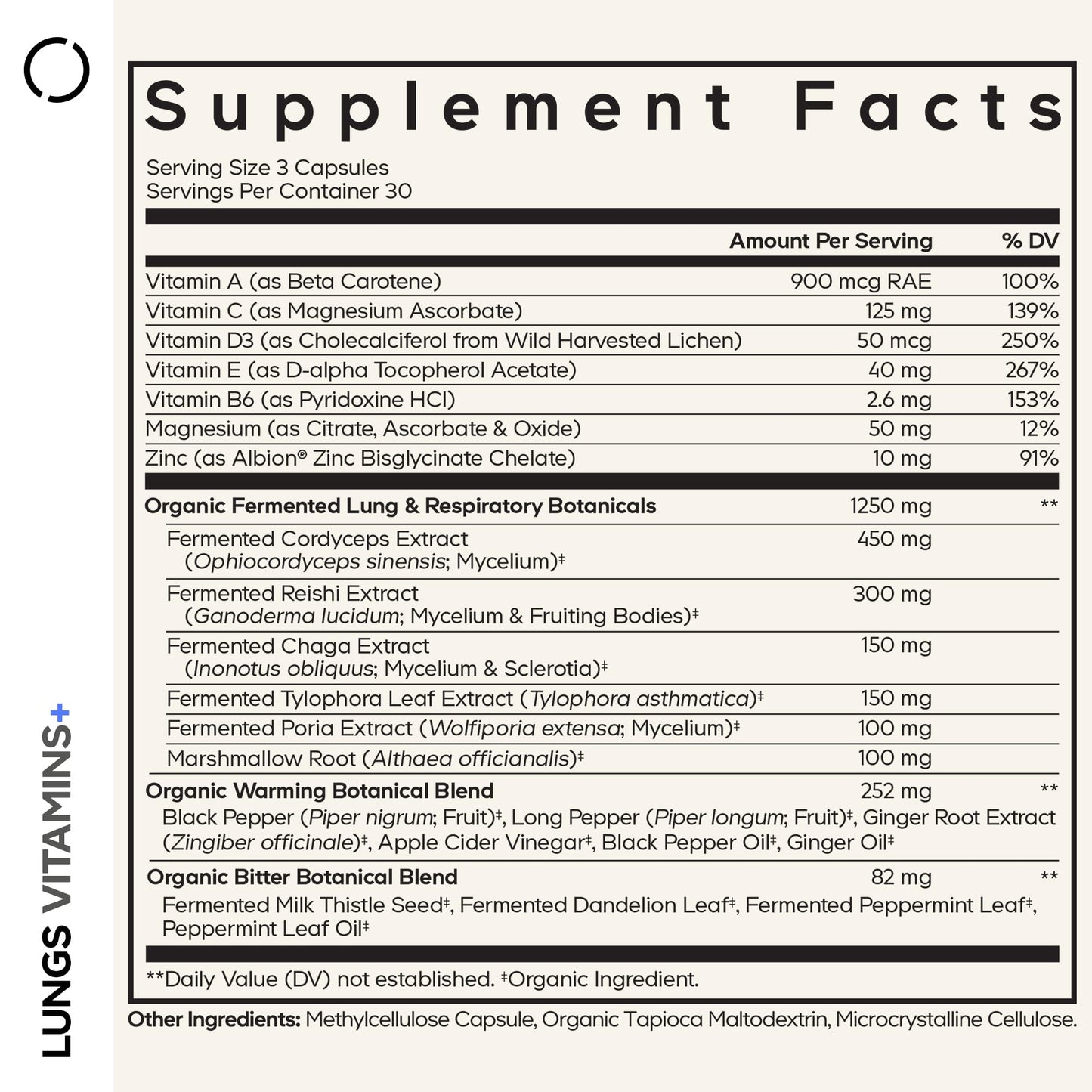 Codeage Lungs Vitamins, A, C, D, E, B6, Milk Thistle Lung Supplement, Zinc & Magnesium, Cordyceps, Reishi, Chaga, Poria, Tylophora, Ginger, Peppermint Leaf Organic Herb Cleanse - Non-GMO - 90 Capsules CodeageBuy Supplements Australia