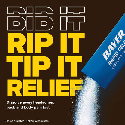 Bayer® Rapid Relief, Dissolvable Raspberry Flavor, Powder Packs with Aspirin & Caffeine, Fast Acting Headache Relief, Muscle and Body Pain Reliever, 20ct BayerBuy Supplements Australia