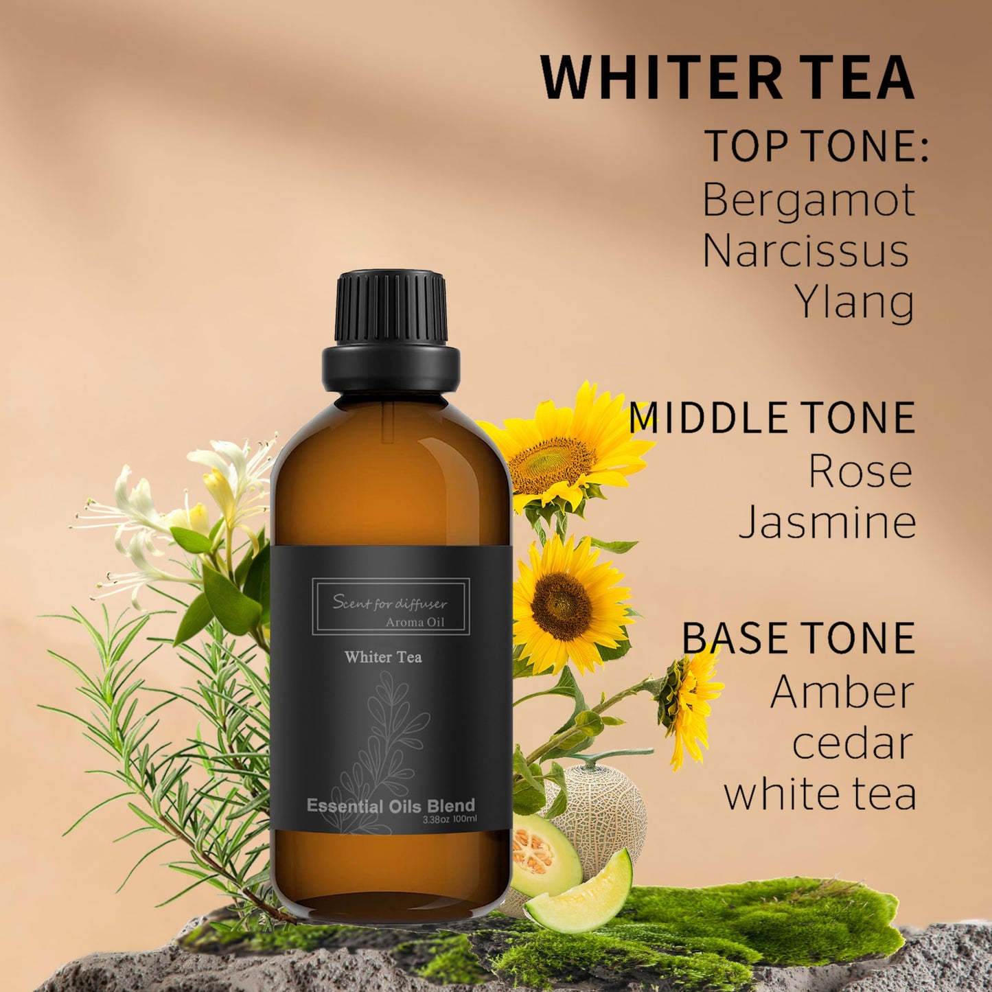 Homnas White Tea Essential Oil 100ML, Hotel Collection 100% Pure and Natural Aromatherapy Oil homnasBuy Supplements Australia
