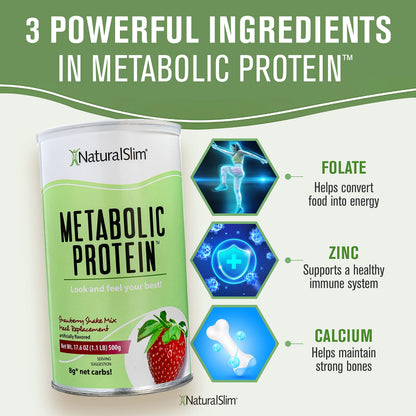 NaturalSlim Metabolic Whey Protein Powder Strawberry – Low Carb, Meal Replacement NaturalSlimBuy Supplements Australia