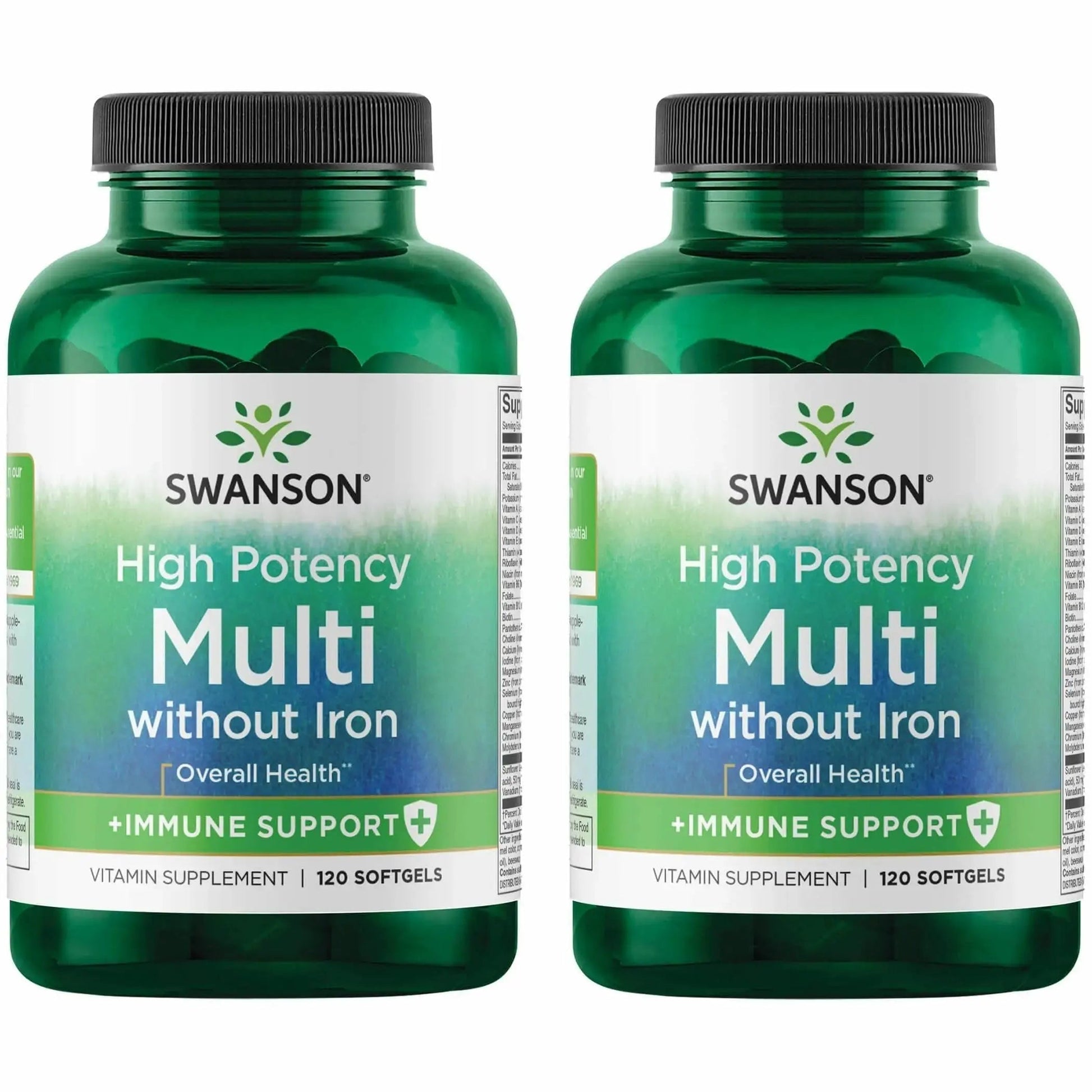 Swanson Multi Without Iron Multivitamin Health Supplement Iron-Free Formula 120 Softgels Sgels (2 Pack) Swanson