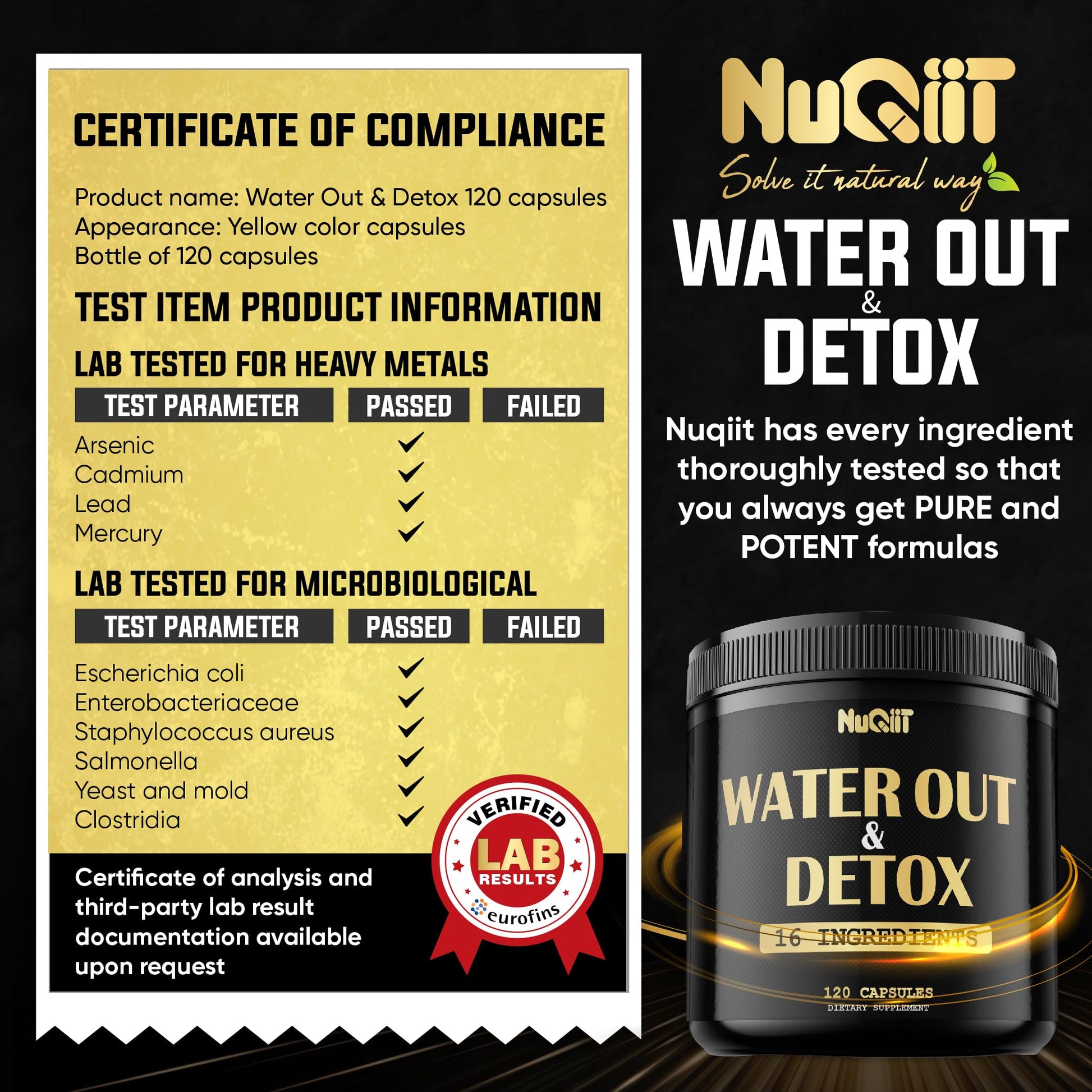 Nuqiit Water Out Supplement with Dandelion Root 12000mg Apple Cider Vinegar 4500mg & More NuqiitBuy Supplements Australia