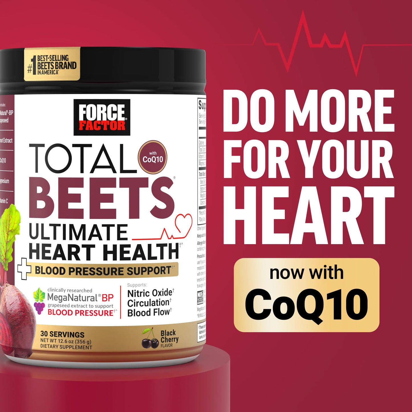 Force Factor Total Beets Drink Mix Superfood Powder with Nitrates to Support Circulation, Blood Flow, Nitric Oxide, Energy, Endurance, and Stamina