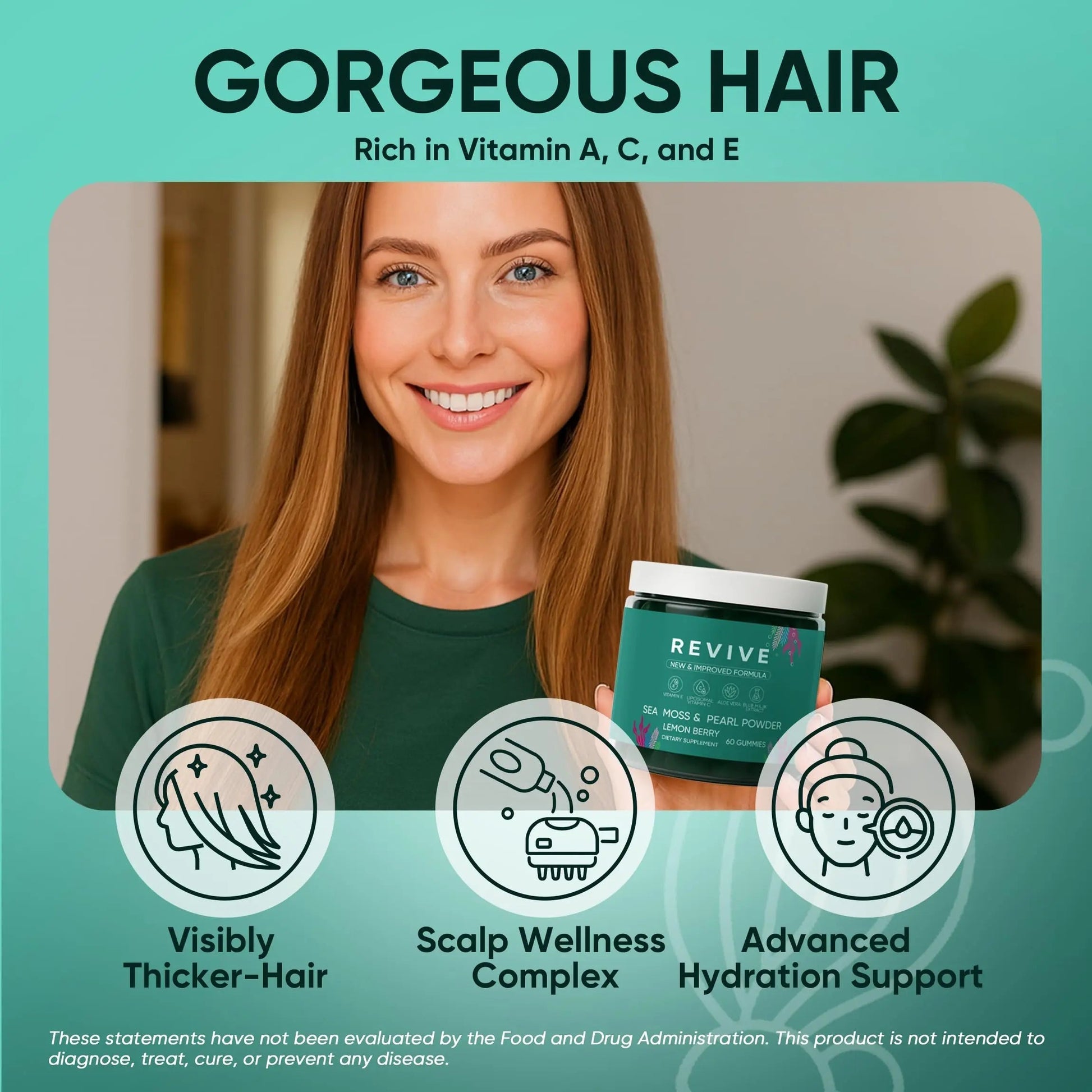 Neonomicon Balmbare Revive Gummies for Hair Loss - Sea Moss Gummies with Vitamin C, Vitamin E, Aloe Vera, Pearl Powder Supports Faster Hair Growth NeonomiconBuy Supplements Australia