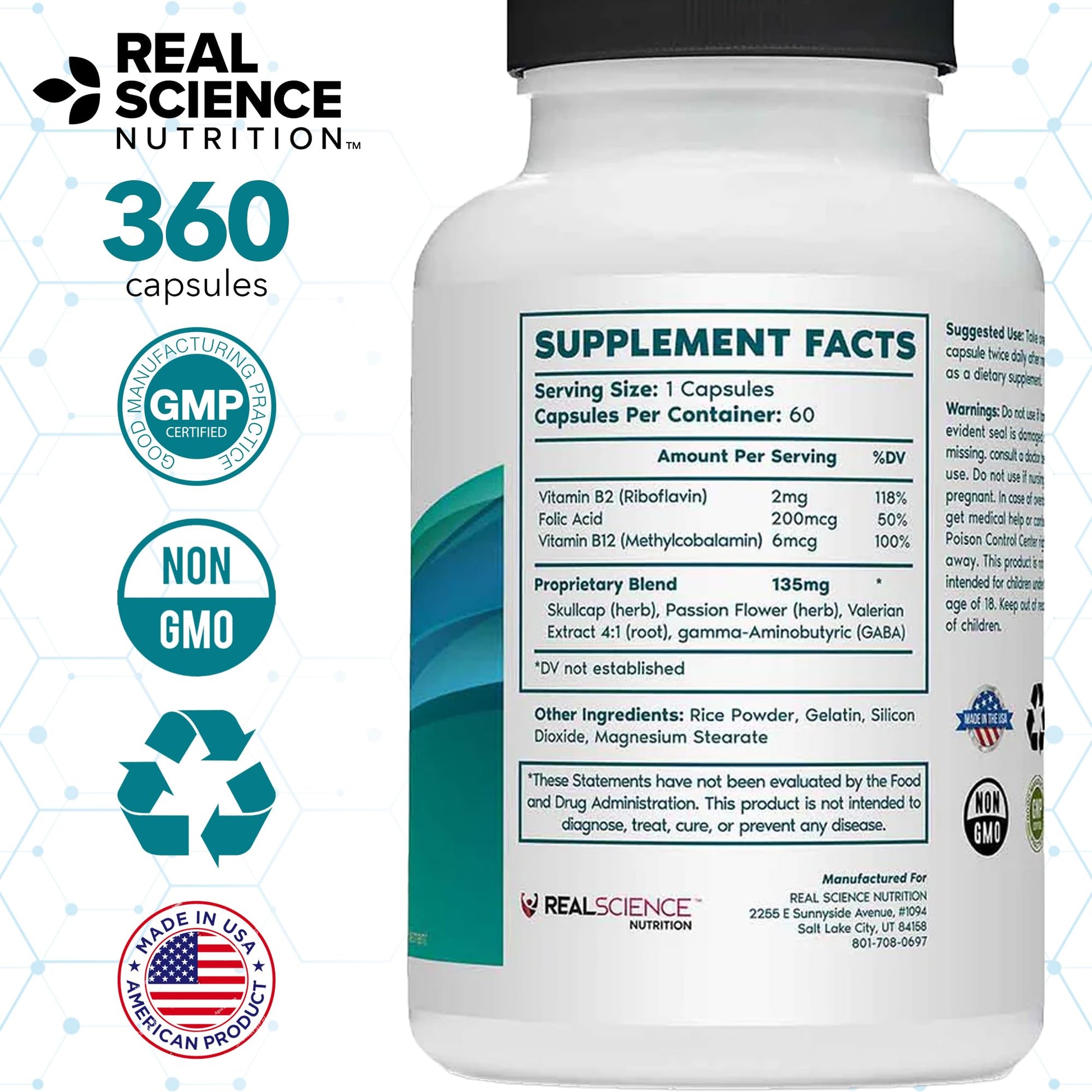 Tremanol Natural Aid Herbal Supplement – Includes Vitamin B2 & B12, Passionflower & Skullcap – 60 Caps (Pack of 6) – Made in USA TremanolBuy Supplements Australia