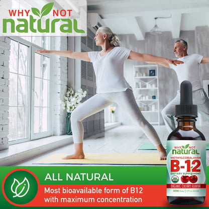 Why Not Natural Organic Vitamin B12 Liquid - Sublingual Extra Strength 60 x 5000 mcg Why Not NaturalBuy Supplements Australia
