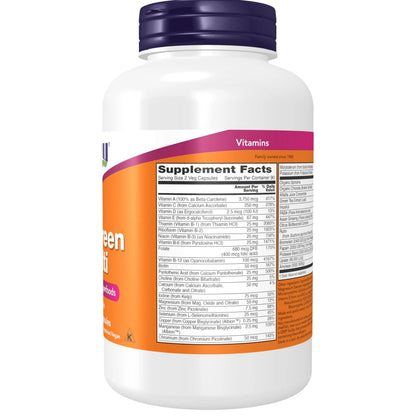 NOW Supplements, EcoGreen Multi Vitamin with Green Superfoods, Iron-Free 180 Veg Capsules NOW FoodsBuy Supplements Australia