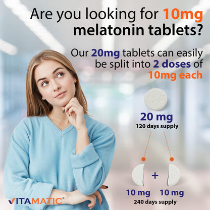 Vitamatic Melatonin 20mg Tablets | Vegetarian, Non-GMO, 6 pack VitamaticBuy Supplements Australia