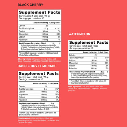 Real Ketones BHB Exogenous Ketones Drink Mix Packets Keto Electrolytes Powder Packets No Sugar with 4 Main Fasting Electrolytes Plus Hydrating Patented Keto BHB