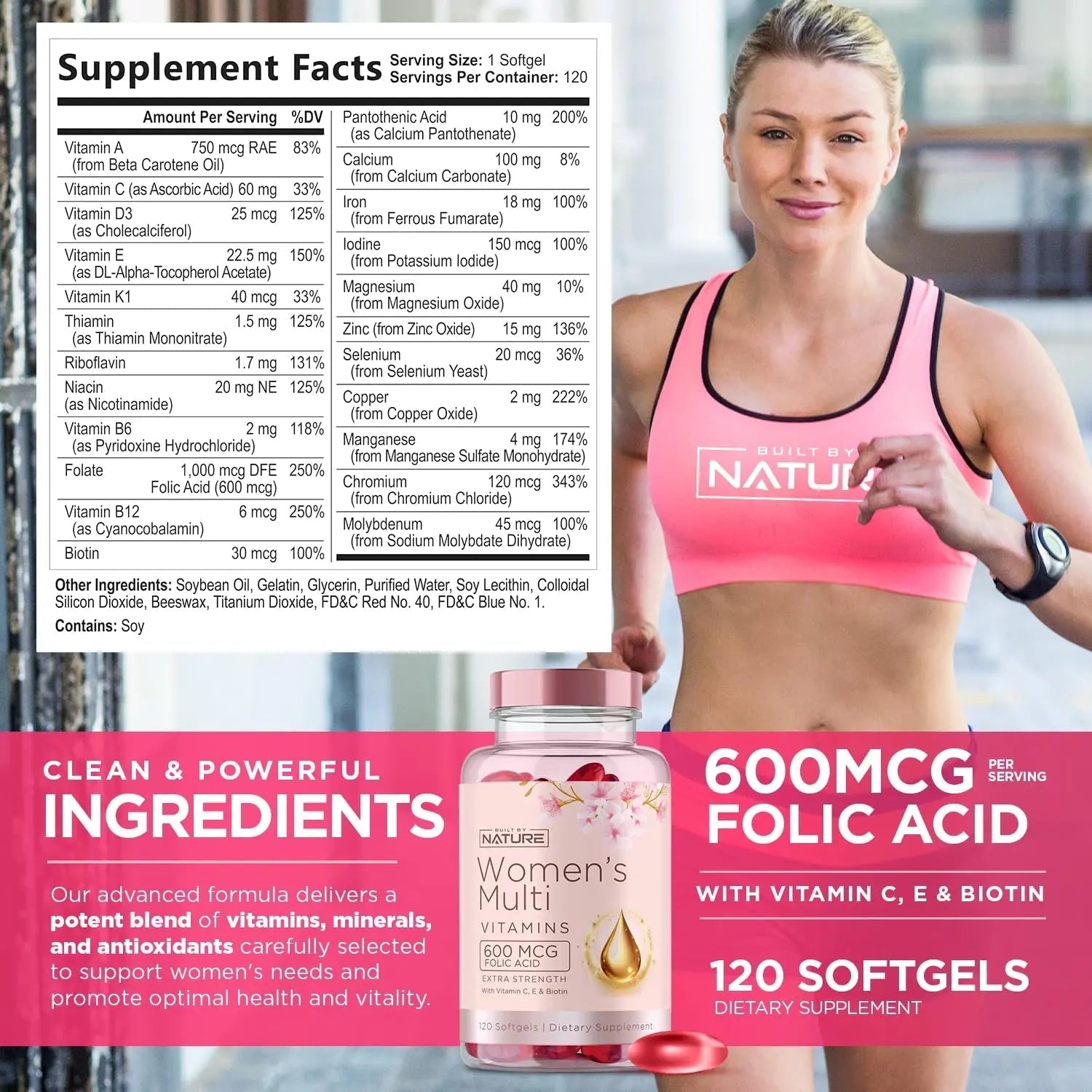Built by Nature Vitamins for Women – Women's Complete Daily Multivitamin Supplement with A, B, C, D, E, Iron, Calcium, Magnesium and Multi Minerals Built by NatureBuy Supplements Australia