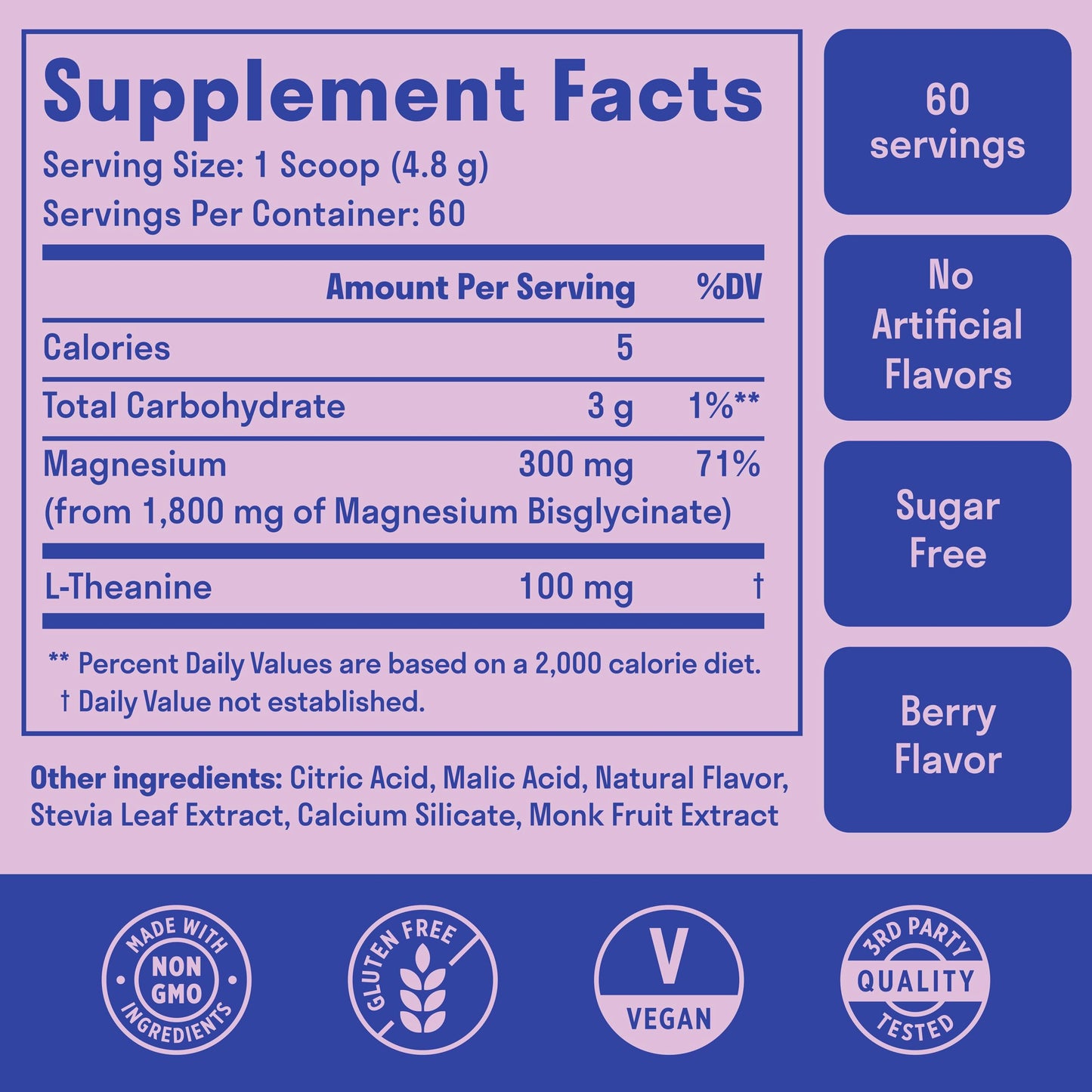 Magnesium Glycinate Powder + L-Theanine | 60 Servings | 300 mg per Scoop High Absorption Chelated Magnesium Powder for Sleep - Natural Mixed Berry Flavor, No Sugar, Support Restful Sleep & Relaxation Nuven NaturalsBuy Supplements Australia