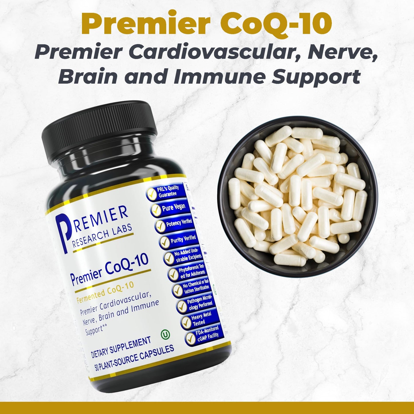 Premier Research Labs CoQ10 - Coenzyme Q10, Co Q 10 Supplement, 100mg Capsules, Ubiquinol Co Enzyme Q-10 with Red Algae & MCT Oil - 60 Vegetarian Capsules Premier Research LabsBuy Supplements Australia
