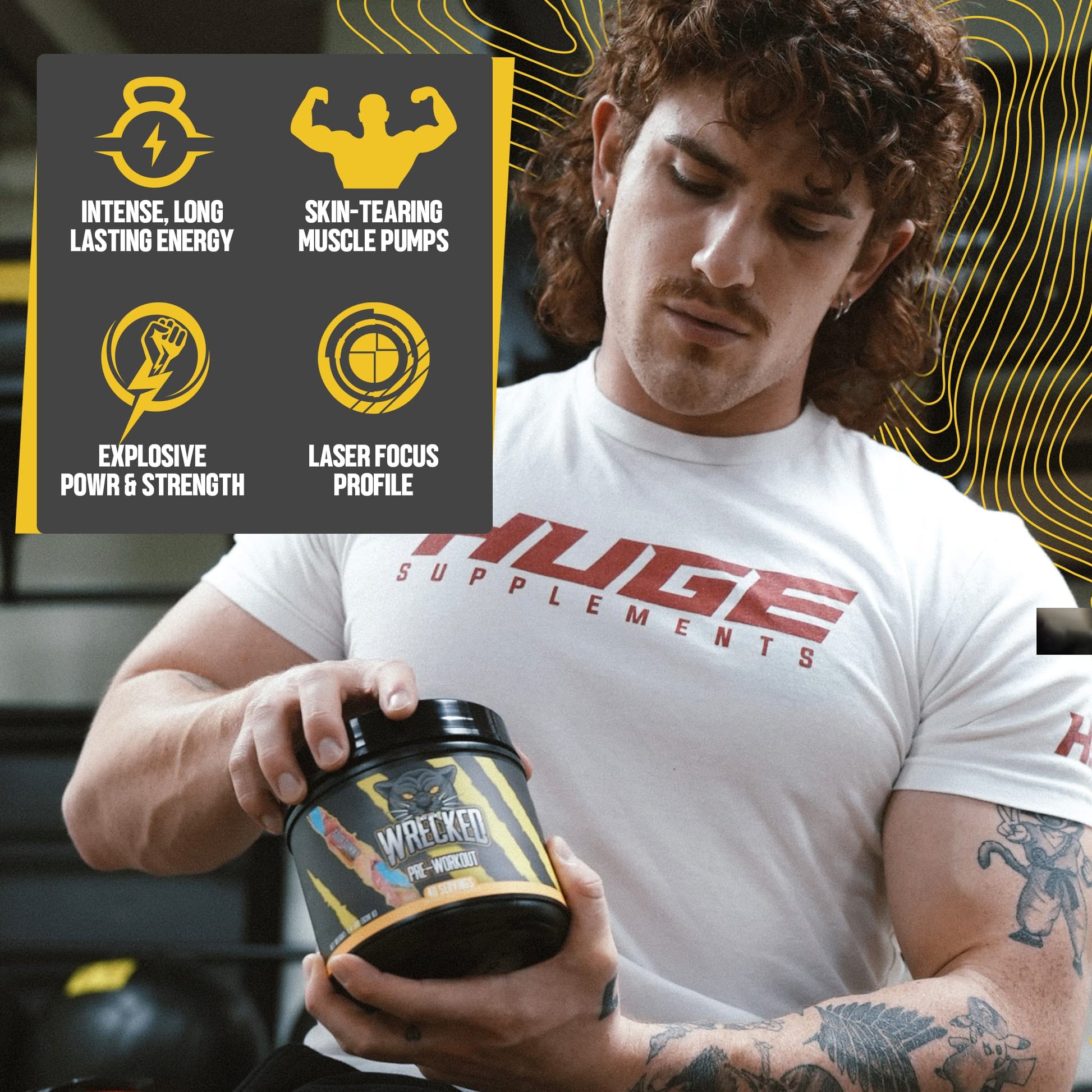 Huge Supplements Wrecked Pre-Workout, 30G+ Ingredients Per Serving to Boost Energy Huge SupplementsBuy Supplements Australia