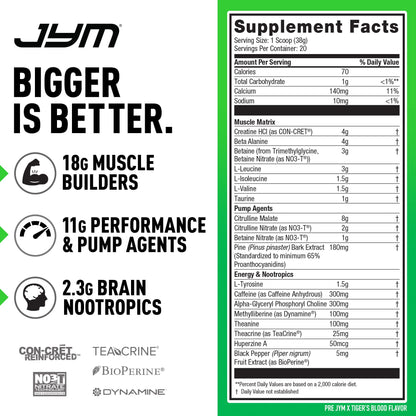 PRE JYM X - Tiger's Blood JYM Supplement ScienceBuy Supplements Australia