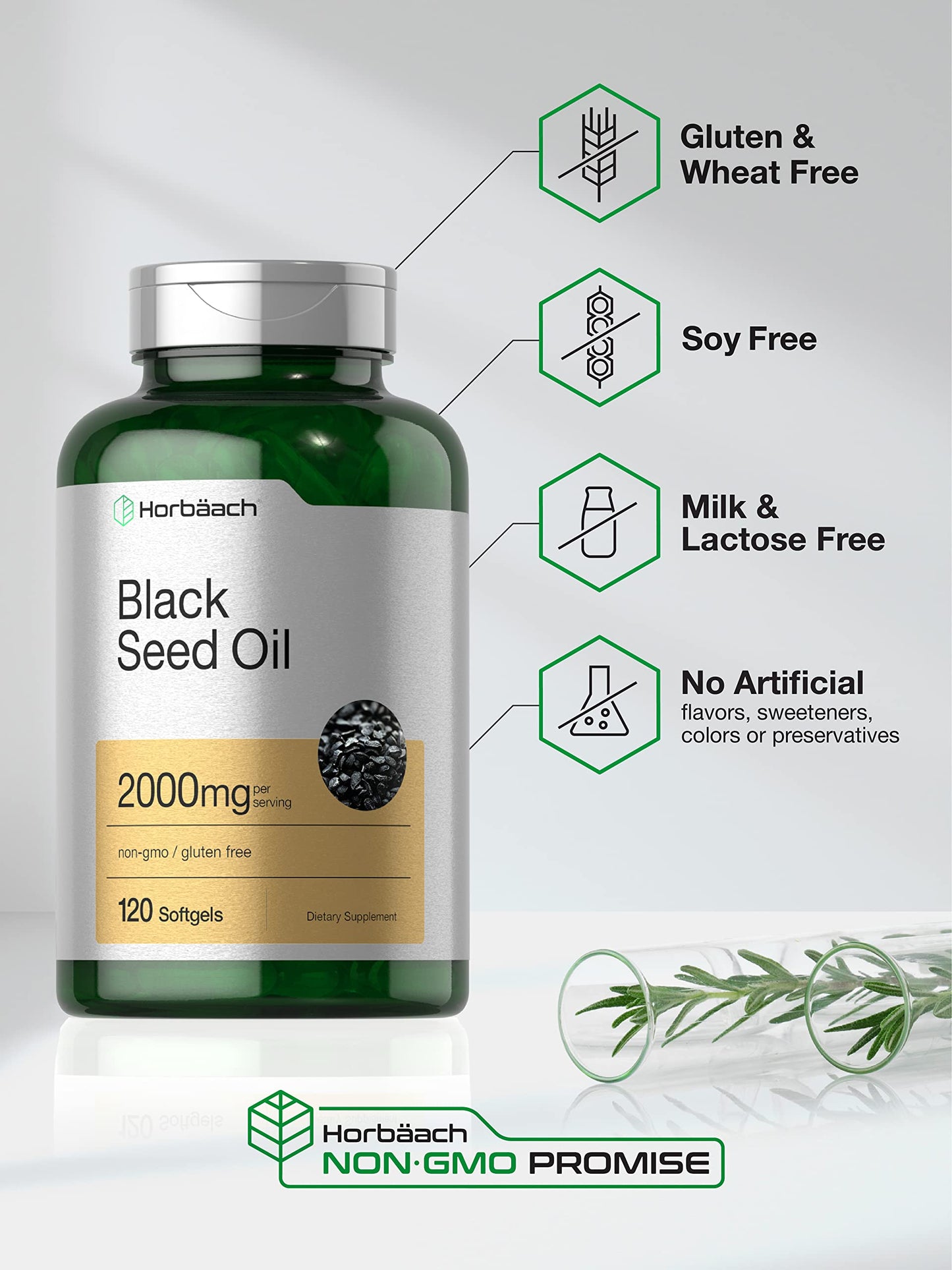 Black Seed Oil 2000mg | 120 Softgel Capsules | Cold Pressed Nigella Sativa Pills HorbäachBuy Supplements Australia