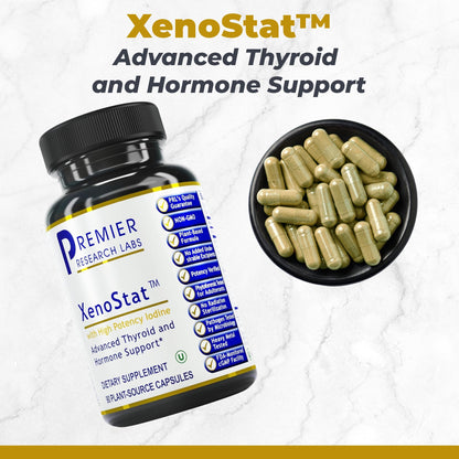 Premier Research Labs XenoStat - Thyroid Supplement, Thyroid Support for Women & Men, Iodine Supplement, Hormone Support, Thyroid Support Complex Supplement - 90 Capsules Premier Research LabsBuy Supplements Australia