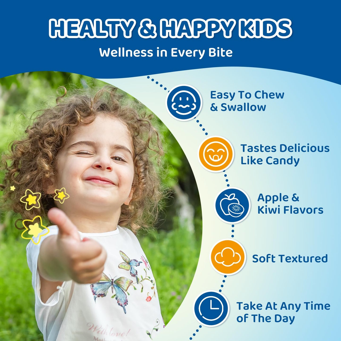 Center-Filled Magnesium Gummies for Kids 300MG - Magnesium Glycinate Gummies with L-theanine, Omega-3, Vitamin B6, D for Kids & Adults, Supplement for Sleep, Calm & Muscle Relaxation - Apple & Kiwi CNCHEFBuy Supplements Australia
