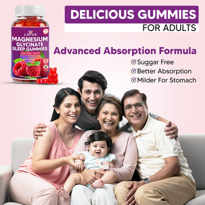 Lofux Magnesium Glycinate Gummies 400mg, Sugar Free Magnesium Gummies for Adults Women, Men, Chewable Supplement Gummy with L-Threonate, Vitamin D, B6, CoQ10 - for Calm, Sleep, Body Relaxation, 120 Ct LofuxBuy Supplements Australia