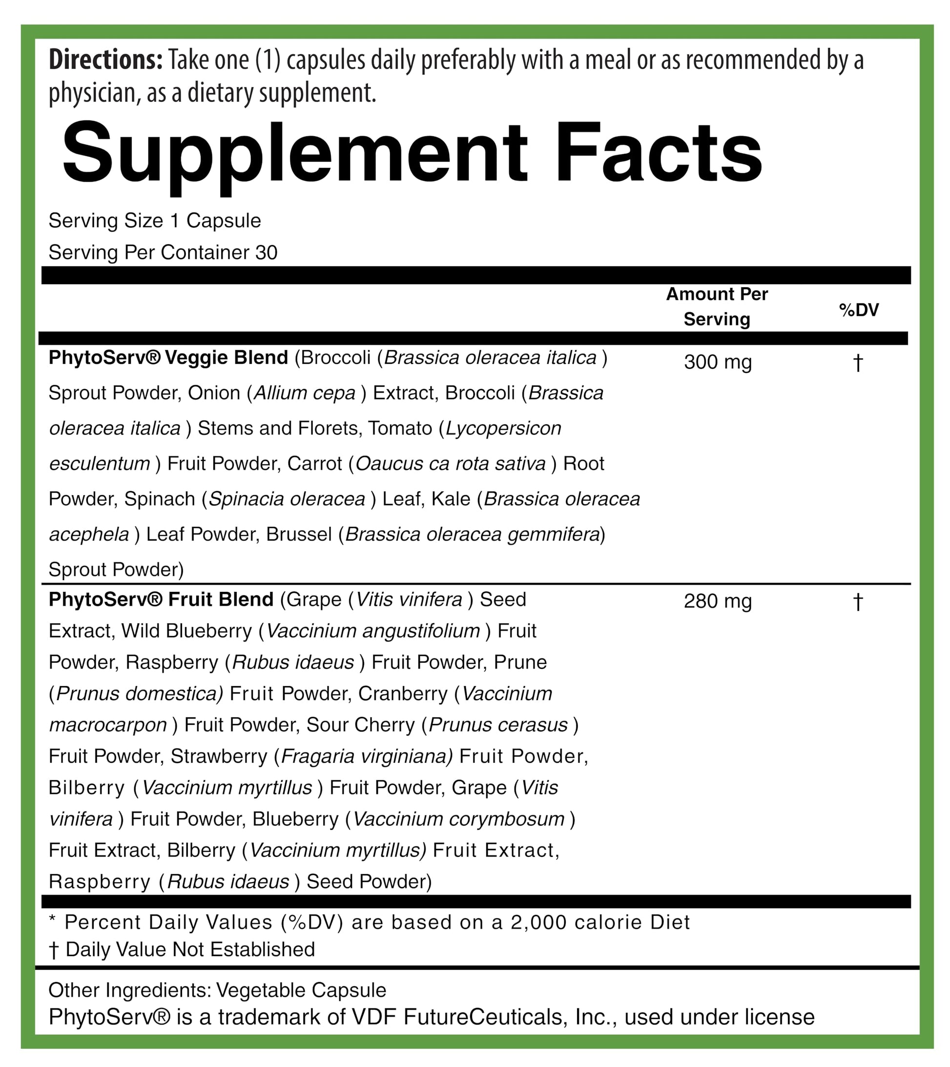 PURE® Greens & Reds Capsules - 30 Servings - 9 Daily Servings of Fruits & Vegetables in 1 Capsule - PhytoServ® Superfood Blend with Broccoli, Kale & Berries - Plant-Based Phytonutrient Shield PUREBuy Supplements Australia