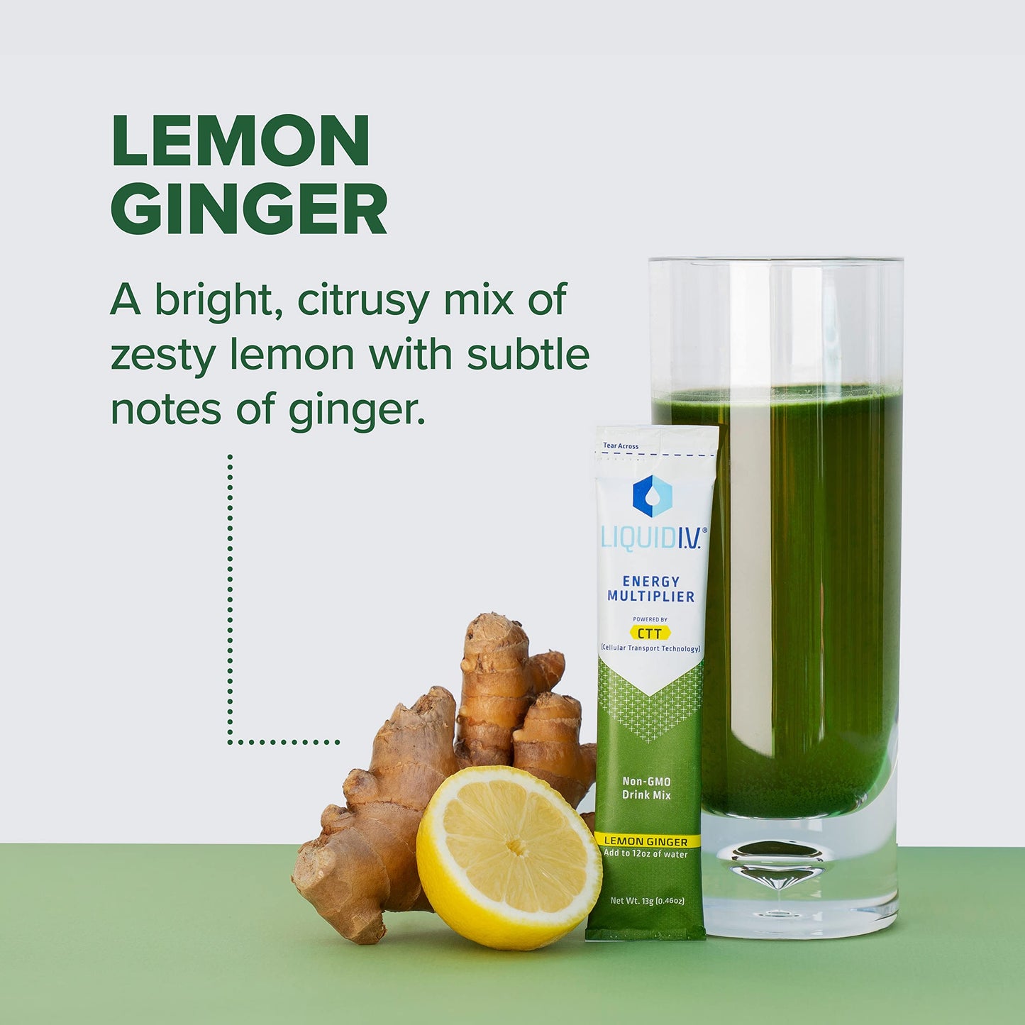 Liquid I.V. Hydration + Energy Multiplier - Lemon Ginger - Hydration Powder Packets Liquid I.V.Buy Supplements Australia