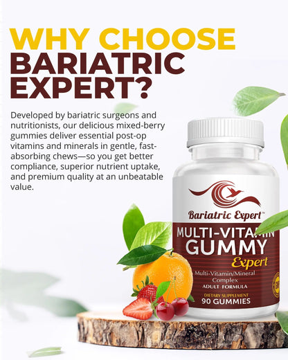 Bariatric Expert Multivitamin Gummies – Fast-Melting Dietary Supplement for Adults Post-Gastric Sleeve and Bypass, Nutritionist Recommended, 90 Count Bariatric Food ExpertBuy Supplements Australia
