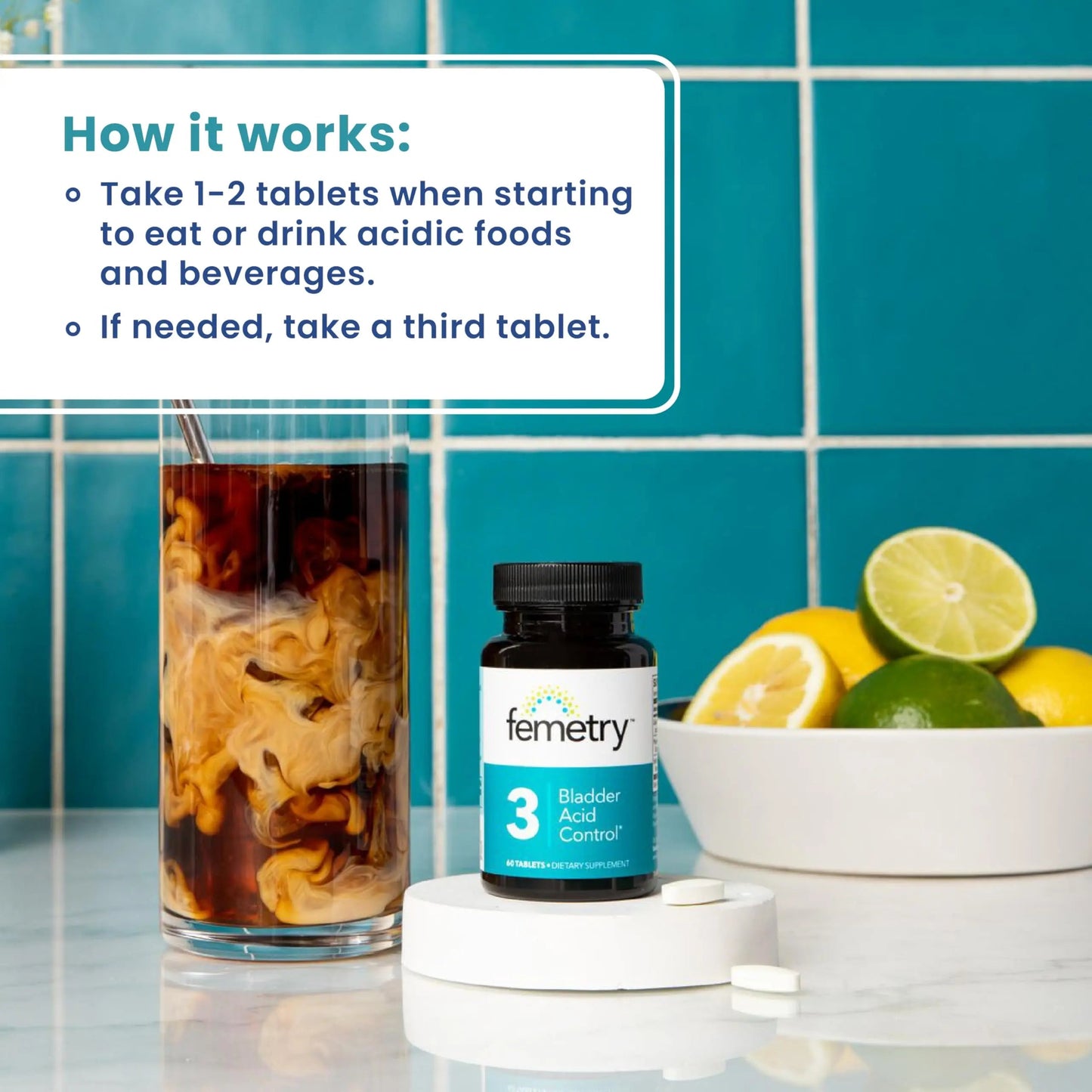 LifeSeasons Femetry Bladder Acid Control - Support for Interstitial Cystitis - Reduce Urine Acidity in The Bladder - Eases Flares Caused by Eating or Drinking Acidic Foods - 60 Tablets LifeSeasonsBuy Supplements Australia