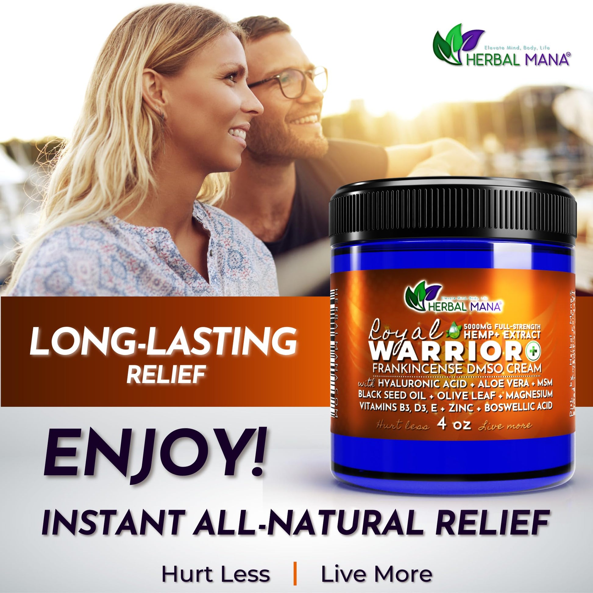Herbal Mana Royal Warrior with 5000mg Hemp Lotion - 99.9% Pure DMSO Cream Herbal ManaBuy Supplements Australia