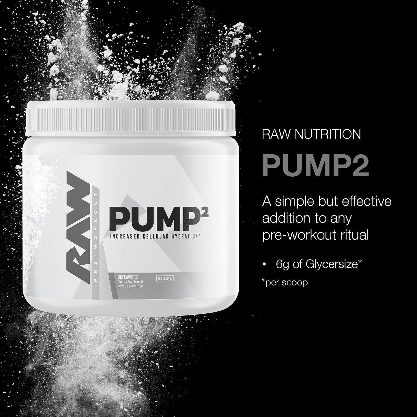 RAW Pump2 Pre Workout | Glycerol Pump Pre Workout Supplement, Pair Pump Supplement for Best Results Or Any Preworkout Powder | Enhanced Hydratio