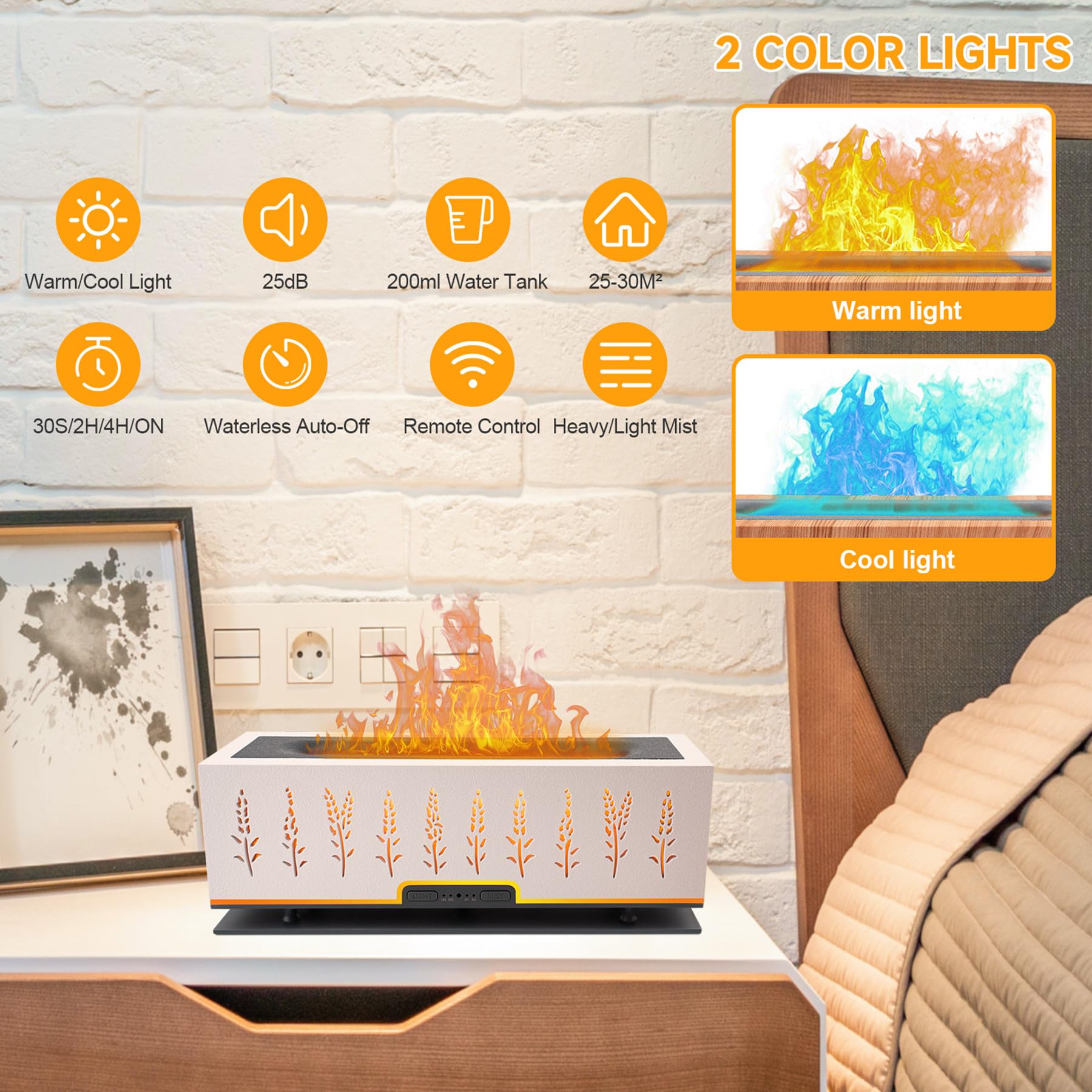 WENPHONE Flame Air Aroma Diffuser Humidifier, Essential Oil Diffuser, 200ml Aromatherapy Diffuser WENPHONEBuy Supplements Australia