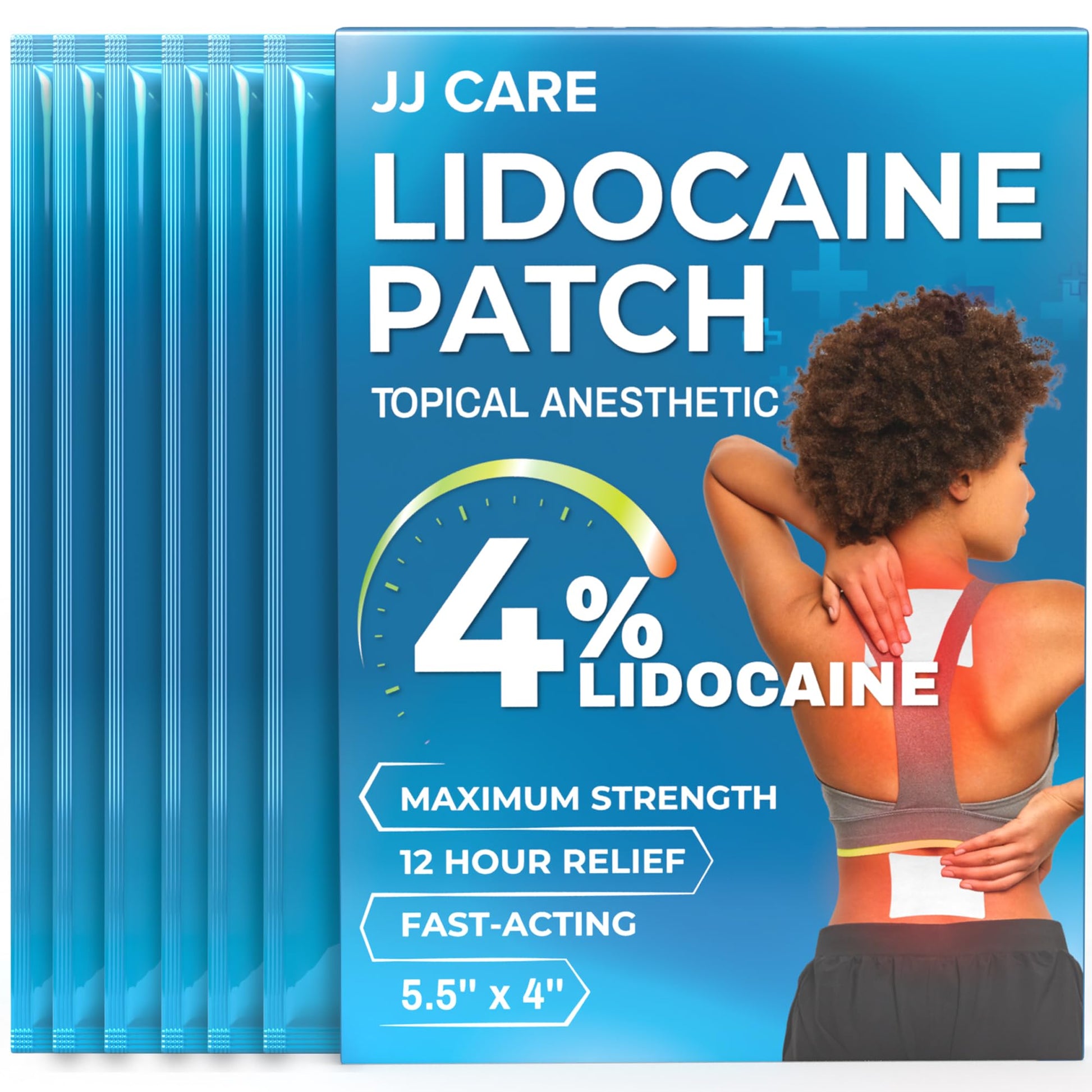 JJ CARE Lidocaine Patches [Pack of 30], 4” x 5.5” Lidocaine 4% Maximum Strength Back Pain Relief Patches for Fast Numbing of Aches, Pains, Back, Neck, Shoulder, Muscle Soreness JJ CAREBuy Supplements Australia