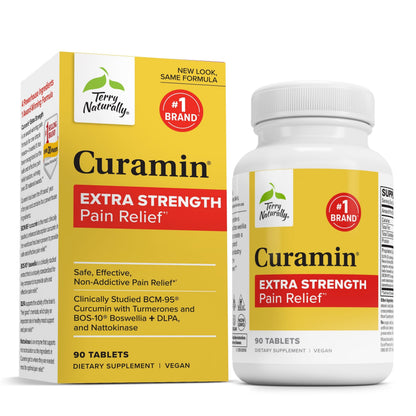 Terry Naturally Curamin Extra Strength - Curcumin & Boswellia for Healthy Circulation Support - Turmeric Supplement to Support Joints, Muscle Health & Endorphin Production - 90 Tablets Terry NaturallyBuy Supplements Australia