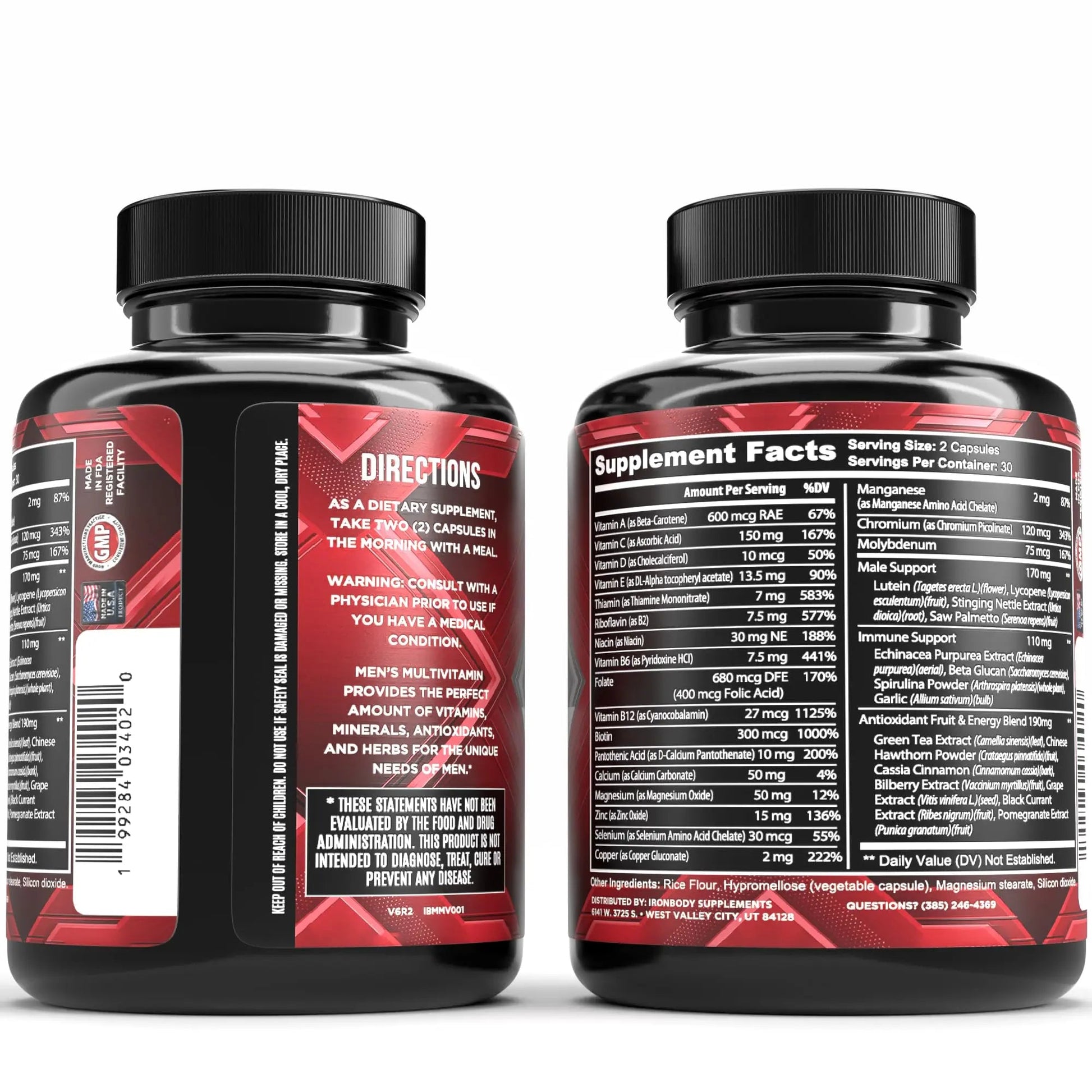 IronBody Supplements, Multivitamin for Men, Vitamins A, B, C, D, E, Zinc. Immune Support, Antioxidant Fruit and Energy Blend. 60 Capsules IronBody SupplementsBuy Supplements Australia