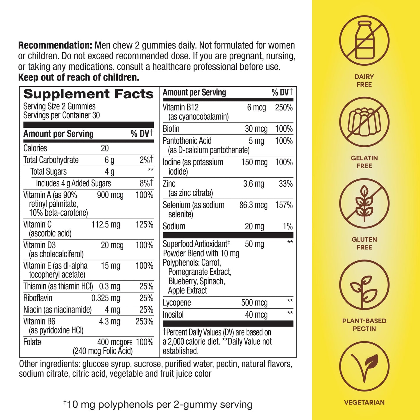 Nature's Way Alive! Men's Multivitamin Gummies, Supports Energy Metabolism*, Muscle Function*, Superfood Antioxidants(1) Nature's WayBuy Supplements Australia