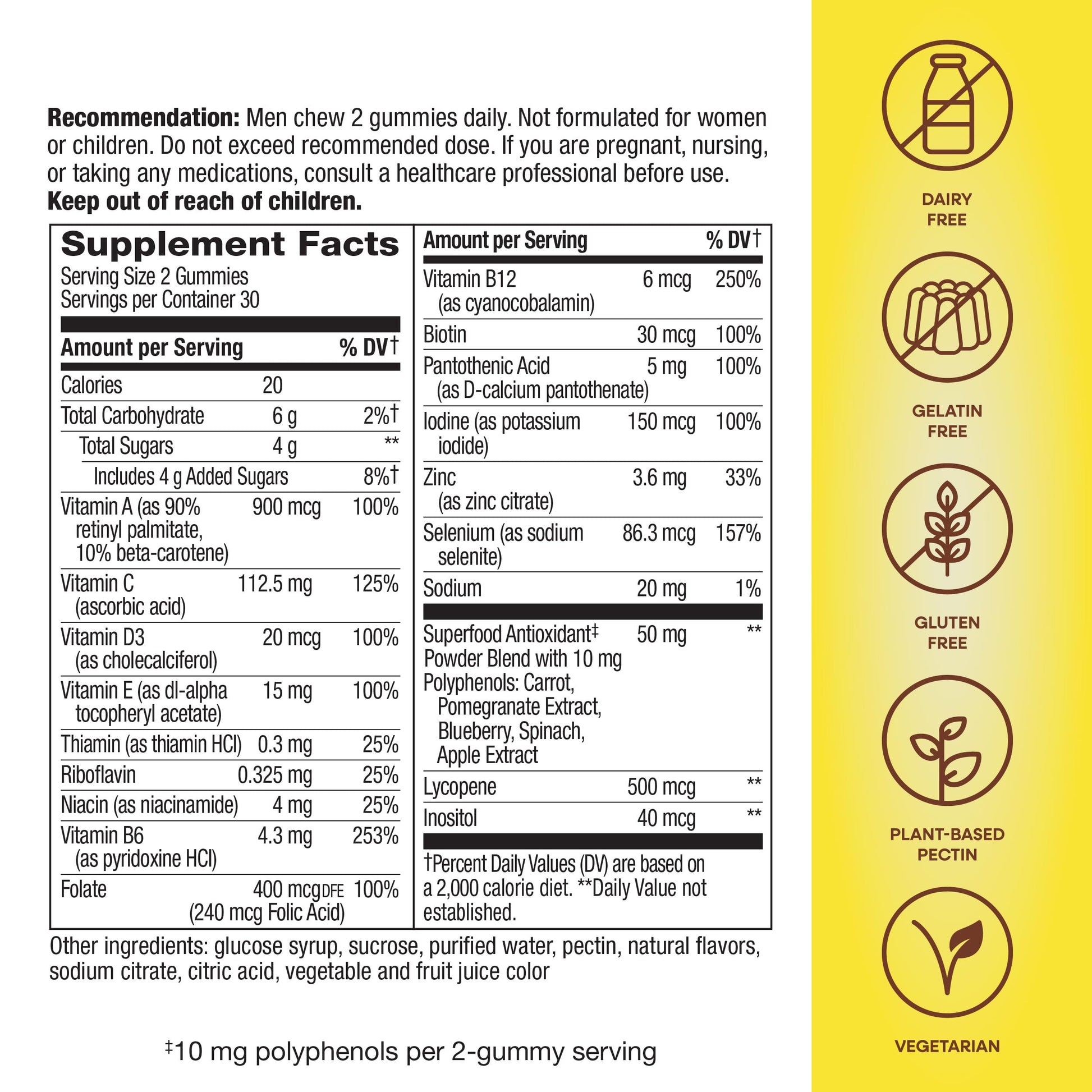 Nature's Way Alive! Men's Multivitamin Gummies, Supports Energy Metabolism*, Muscle Function*, Superfood Antioxidants(1) Nature's WayBuy Supplements Australia