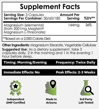 Nootropics Depot Magtein Magnesium L-Threonate Capsules | 90 Count | Mineral Supplement | Natural | Supports Mitochondrial Function | Boosts Energy and Cognitive Function Nootropics DepotBuy Supplements Australia
