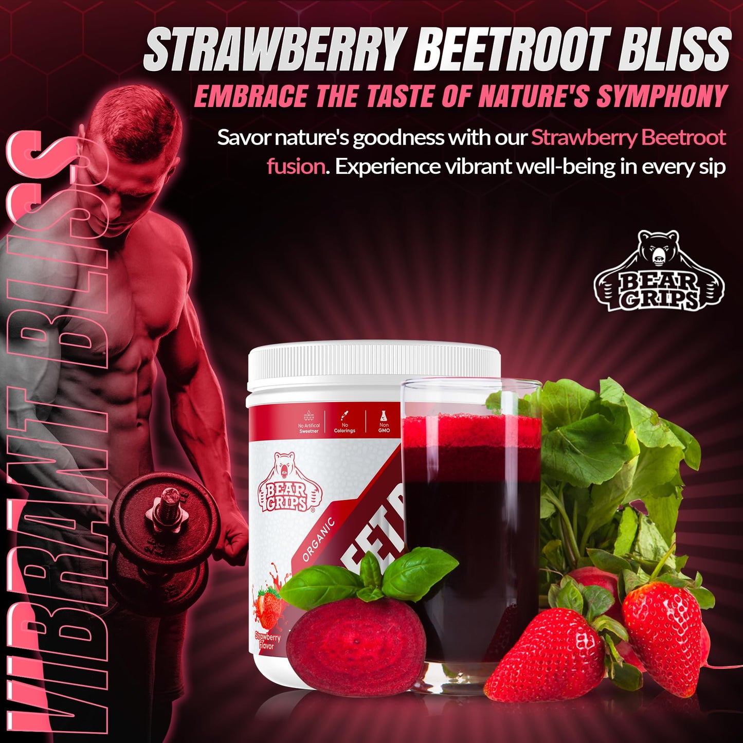 Organic Beet Root Powder - Nitric Oxide Supplement Super Food Beets Supplements Bear GripsBuy Supplements Australia
