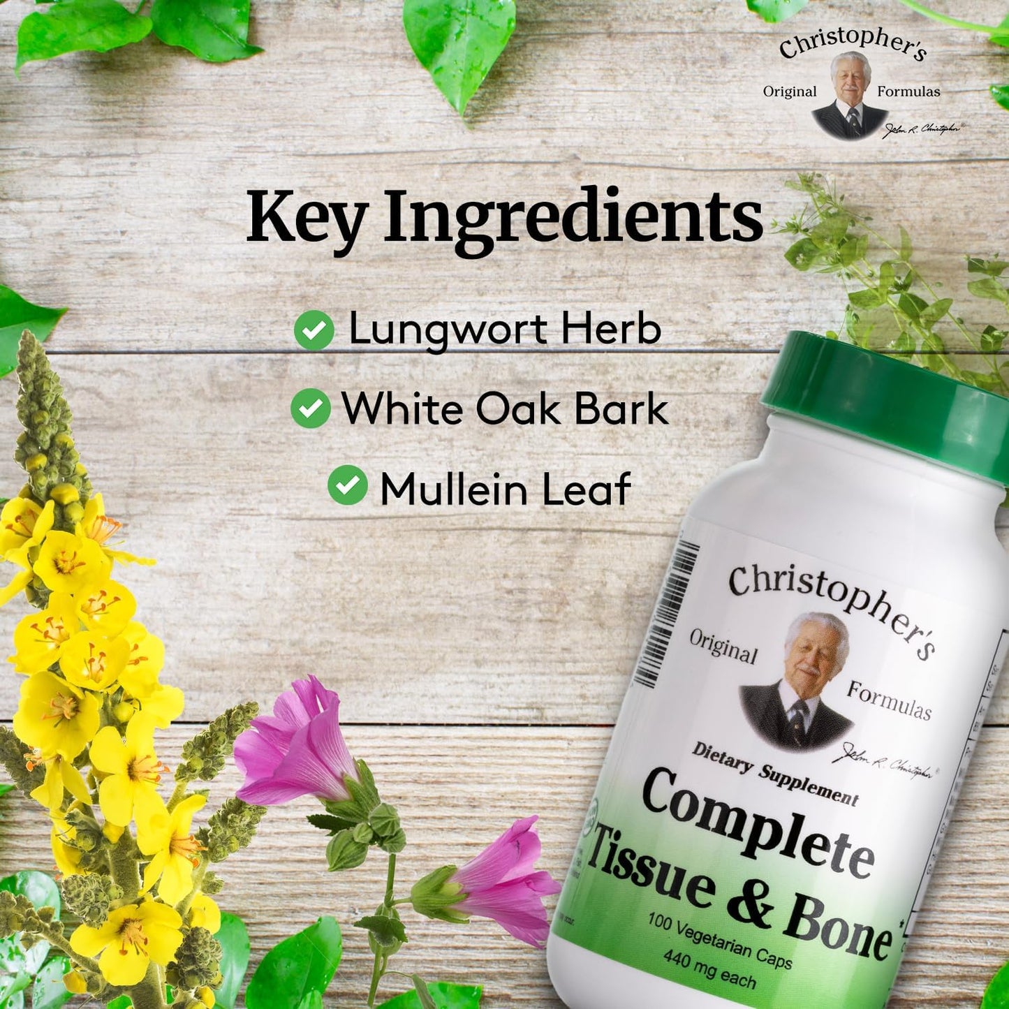 Christopher's Original Formulas Complete Tissue & Bone Formula – 100 VCaps | Herbal Support for Bones & Connective Tissue - Pack of 2 Christopher's Original FormulasBuy Supplements Australia