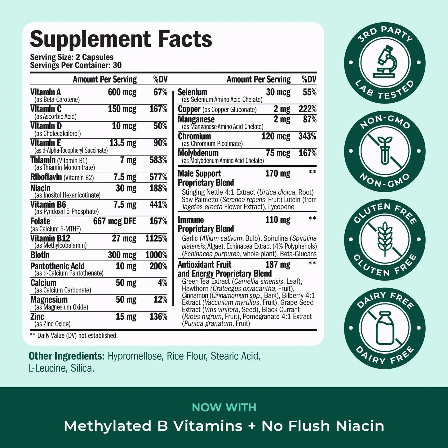 Methylated Multivitamin for Men with Bioavailable Vitamins, Chelated Minerals, Vitamin D, B12, C, A & Zinc for Energy, Focus and Immune Health Vimerson HealthBuy Supplements Australia