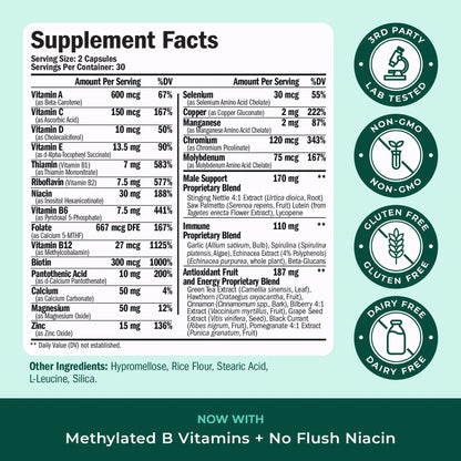 Methylated Multivitamin for Men with Bioavailable Vitamins, Chelated Minerals, Vitamin D, B12, C, A & Zinc for Energy, Focus and Immune Health Vimerson HealthBuy Supplements Australia